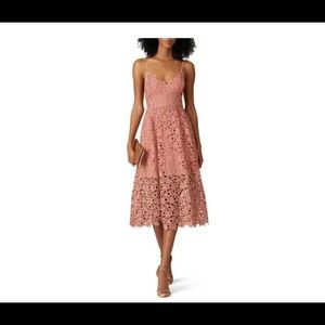 ASTR The Label lace midi dress in coral